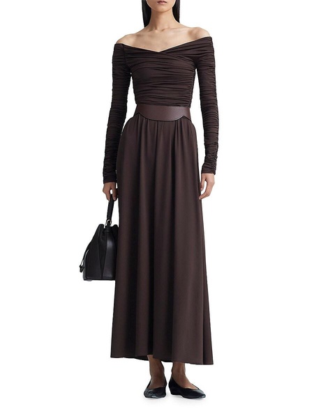 Charlotte Off-The-Shoulder Ruched Maxi Dress