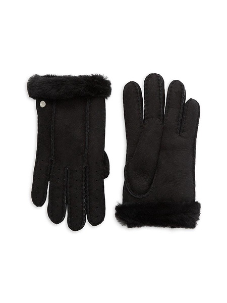 Perforated Shearling Gloves