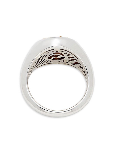 Two Tone Sterling Silver Signet Ring