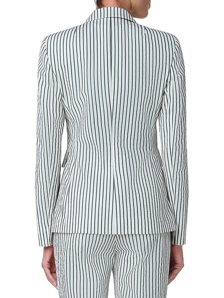 Seersucker Striped Cotton-Blend Blazer