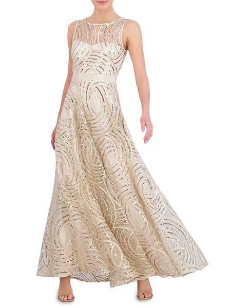 Sequin Mesh Gown