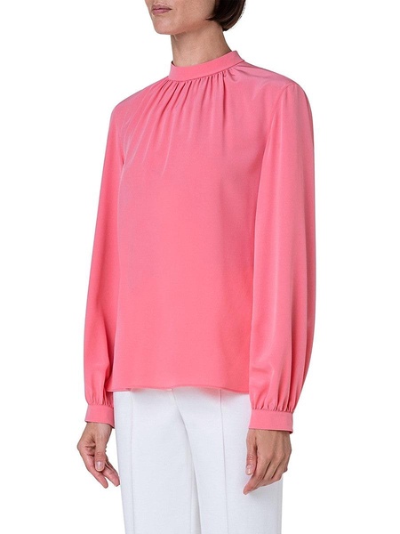 Crêpe De Chine Long-Sleeve Blouse