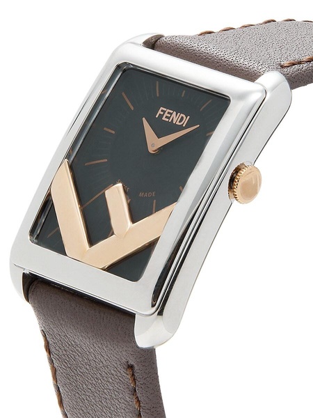 Run Away Stainless Steel & Leather Strap Watch/22.5MM