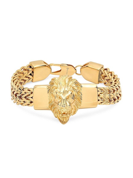 Stainless Steel Lion Head Box Chain Bracelet
