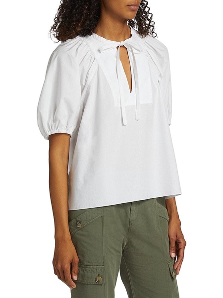 Jamie Puff-Sleeve Cotton Top