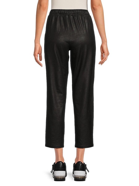 Snake Print Drawstring Cropped Pants