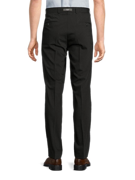 Regular Fit Flat Front Virgin Wool Blend Dress Pants