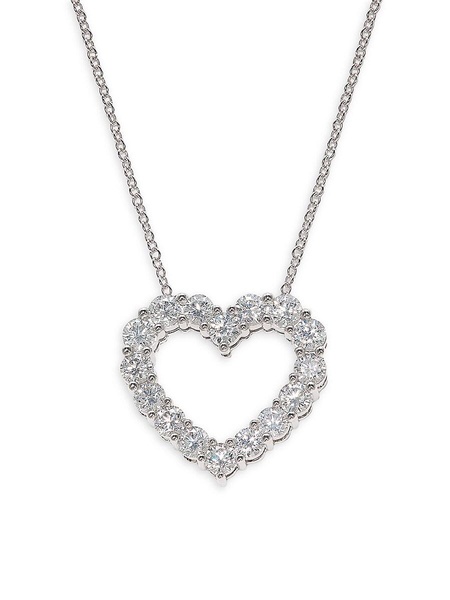 14K White Gold & 3 TCW Lab Grown Diamond Necklace