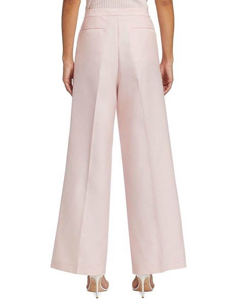 Wool & Silk-Blend Wide-Leg Pants