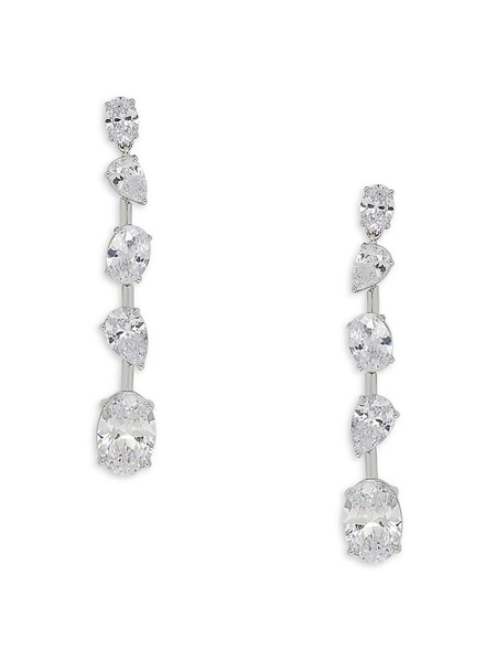 Chloe Rhodium Plated & Cubic Zirconia Drop Earrings
