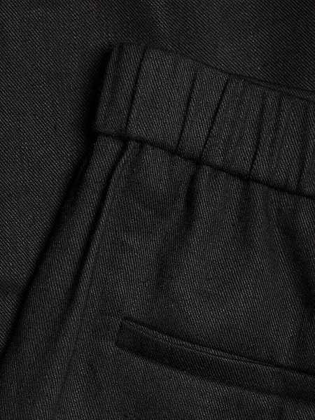 Linen-Blend Cropped Pull-On Pants