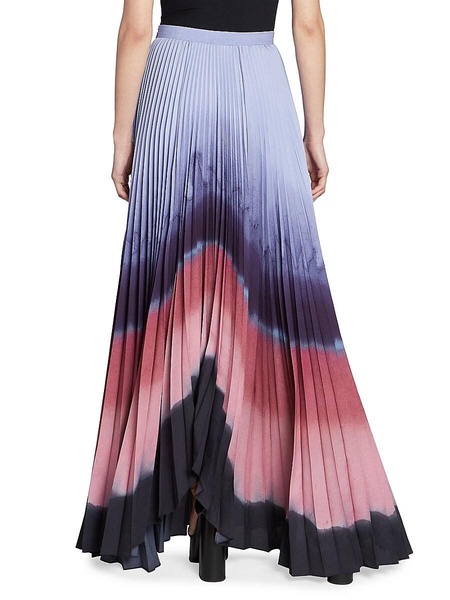 Lemnos Pleated Satin Maxi Skirt