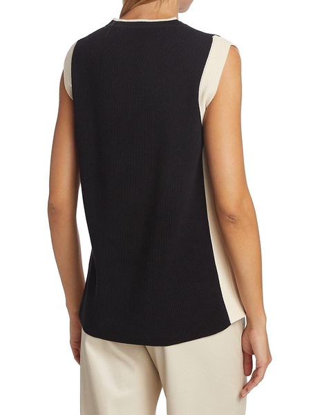 Contrast Rib-Knit Sweater Vest