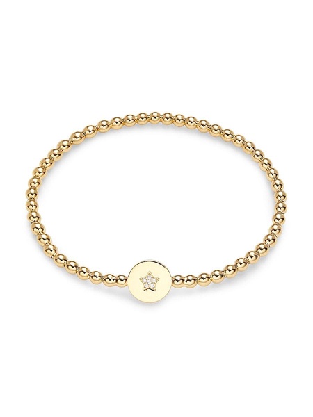 Adore 18K Goldplated & Cubic Zirconia Star Disc Beaded Bracelet
