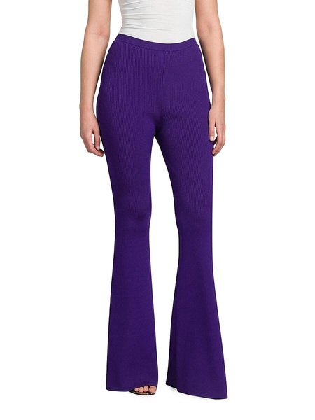 Rib Knit Flare Trousers