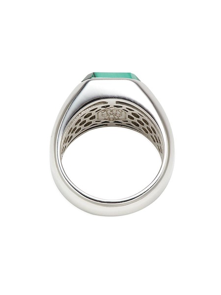 Sterling Silver & Malachite Signet Ring