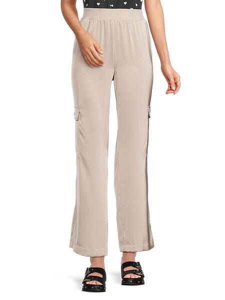 Banded Waist Flat Front Pants