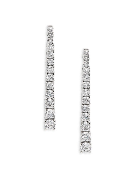 14K White Gold & 0.68 TCW Lab Grown Diamond Drop Earrings