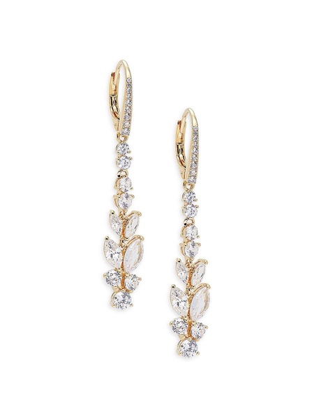 Wren 18K Goldplated & Cubic Zirconia Drop Earrings
