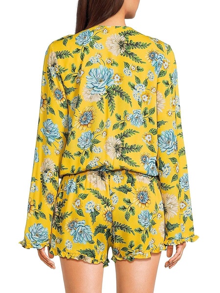 Mara Floral Ruffle Rompers