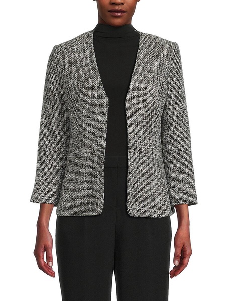 Textured Collarless Blazer