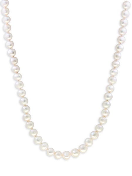 Sterling Silver & 6-7MM Potato Shape Freshwater Pearl Necklace