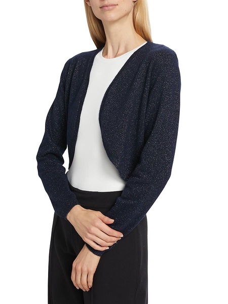 Wool-Blend Metallic Bolero Sweater