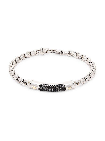 Sterling Silver & Black Spinel Link Bracelet