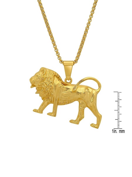 18K Goldplated Stainless Steel Lion Pendant Necklace