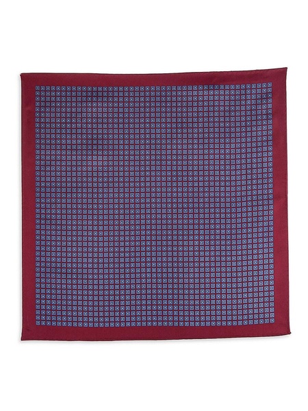 Geometric Print Silk Pocket Square