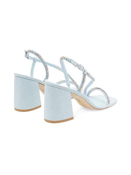 85MM Soiree Crystal Embellished Denim Sandals