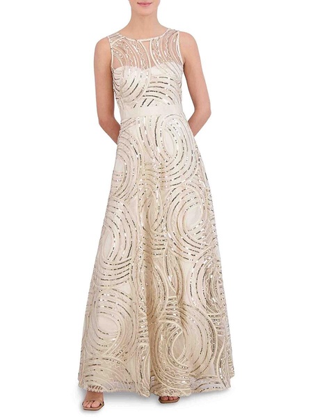Sequin Mesh Gown
