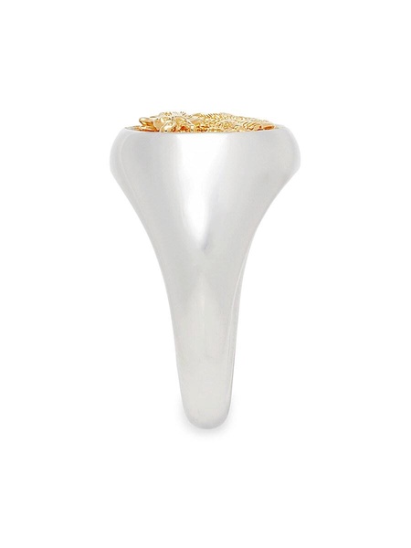 Two Tone Sterling Silver Signet Ring