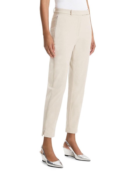 High-Ride Cotton-Blend Tapered Pants