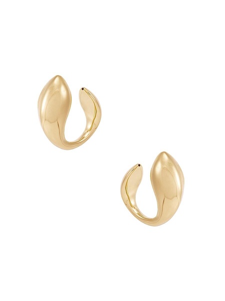 14K Yellow Goldplated Sterling Silver Twist J Hoop Earrings