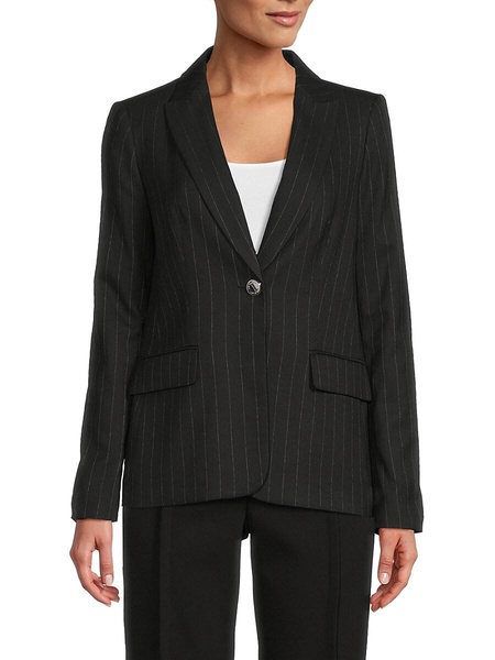 Peak Lapel Pinstripe Blazer