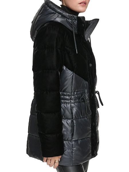 ​Varna Velvet Hooded Puffer Jacket