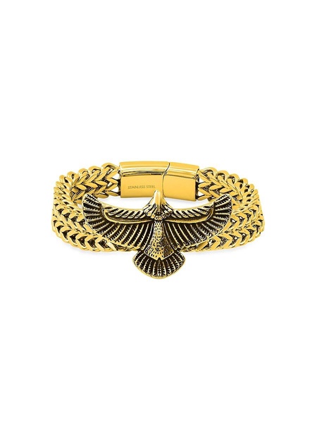 18K Goldplated Stainless Steel Wheat Chain Eagle Bracelet