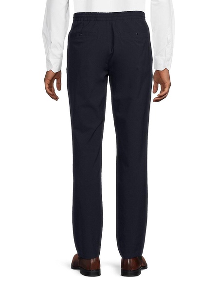 Solid Flat-Front Dress Pants