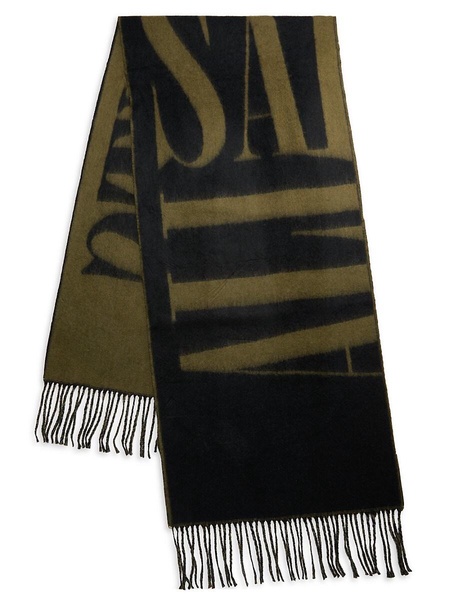 Striped Wool Blend Scarf