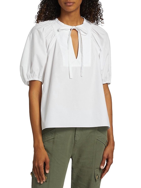 Jamie Puff-Sleeve Cotton Top