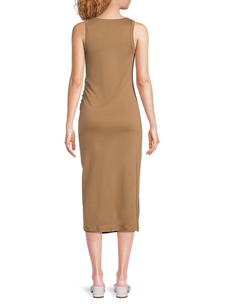 Side-Drank Pima Cotton Tank Midi-Dress
