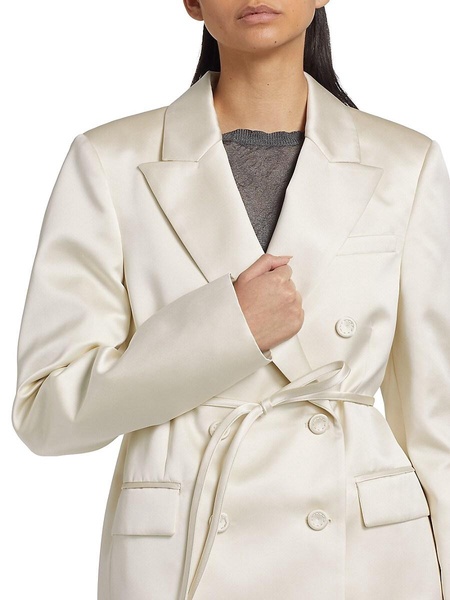 Hattson Satin Double-Breasted Blazer