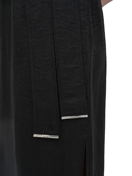 Textured Sleeveless Surplice Midi Shirtdress