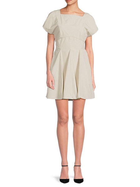 Harper Puff Sleeve Fit & Flare Dress