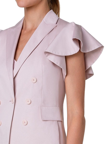 Double-Breasted Flutter Sleeve Blazer