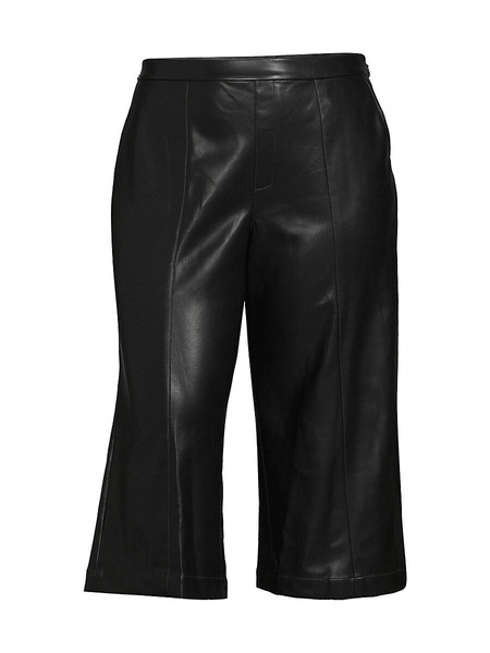 Faux Leather Wide Leg Capris