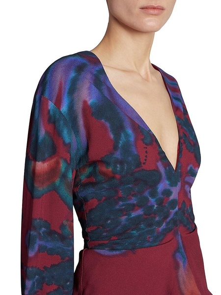 Karavi Plunging Print Blouse