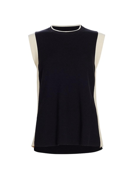 Contrast Rib-Knit Sweater Vest