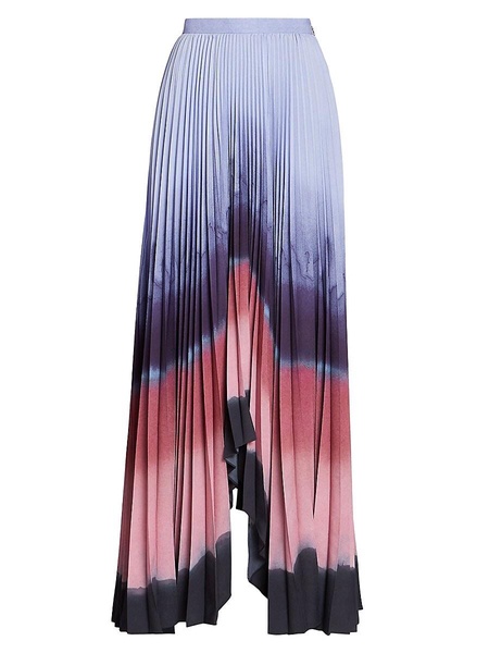 Lemnos Pleated Satin Maxi Skirt